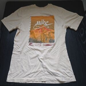 Nike Cream and Orange Graphic Tee